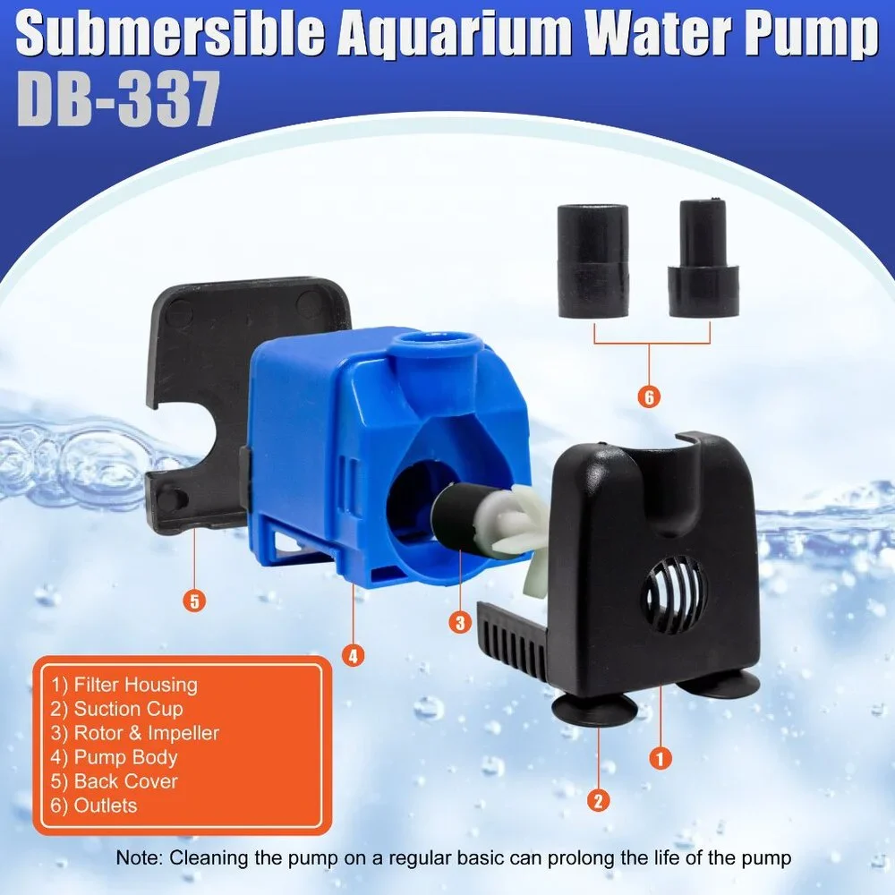 AD 133 GPH Adjustable Submersible Powerhead Water Pump 1pc.